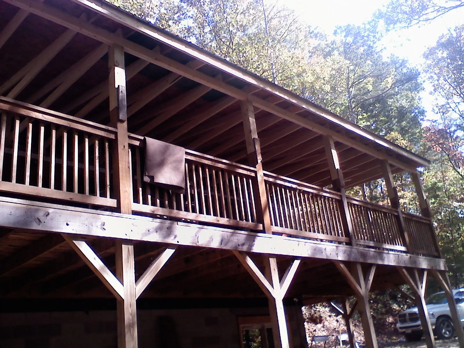 Timber framing under a new elevated porch and deck — Roof Leak Repair in Townville by Roofing Brothers